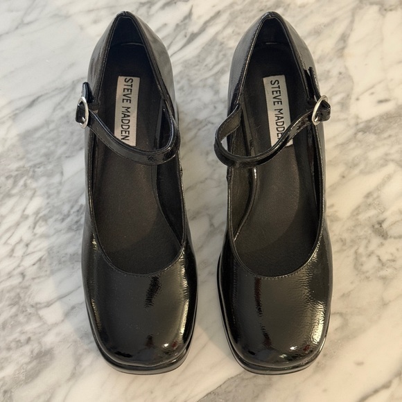 Steve Madden Black Mary Jane Heels - Picture 2 of 6
